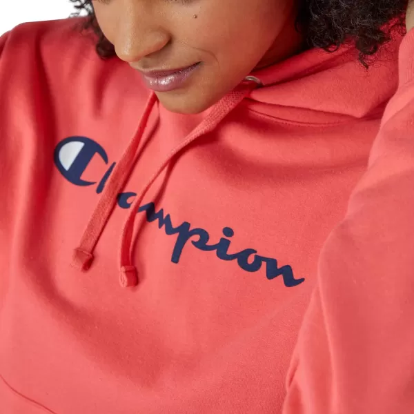 imageChampion Womens Hoodie Powerblend Fleece Comfortable Hoodie Sweatshirt for Women Plus Size AvailableSpirited Pink Script