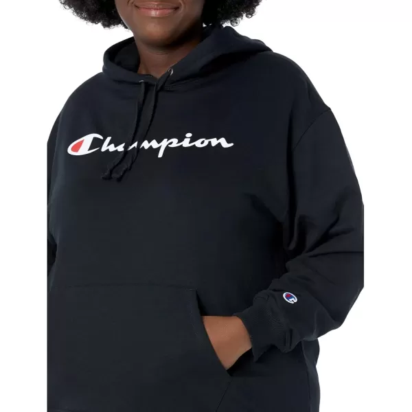 imageChampion Womens Hoodie Powerblend Fleece Hoodie for Women C Logo Plus Size AvailableBlack Script Retired