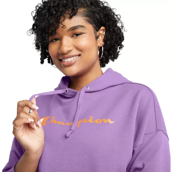 imageChampion Womens Hoodie Powerblend Fleece Hoodie for Women C Logo Plus Size AvailableCreative Mauve Script