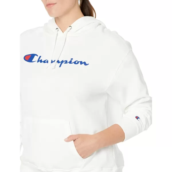 imageChampion Womens Hoodie Powerblend Fleece Hoodie for Women C Logo Plus Size AvailableWhite Script Retired