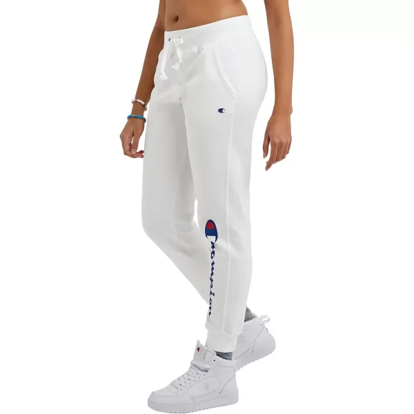 imageChampion Womens Joggers Powerblend Fleece Joggers Comfortable Pants for Women 29quot Plus Size AvailableWhite Script