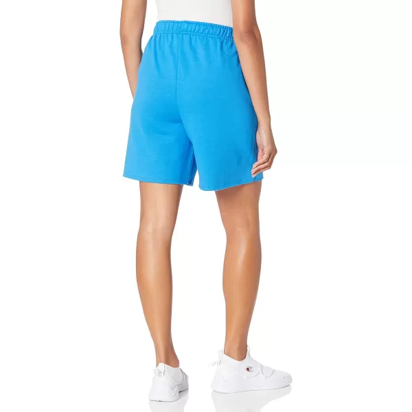 imageChampion Womens Shorts Powerblend Fleece Shorts Comfortable Shorts for Women 65quotBlue Jay