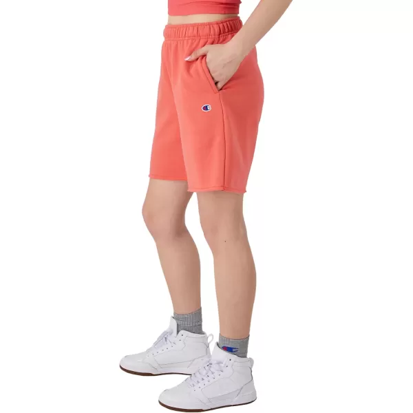 imageChampion Womens Shorts Powerblend Fleece Shorts Comfortable Shorts for Women 65quotHigh Tide Coral