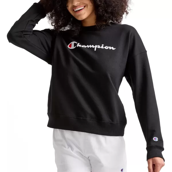 imageChampion Womens Sweatshirt Powerblend Crewneck for Women Script Plus Size AvailableBlack Script