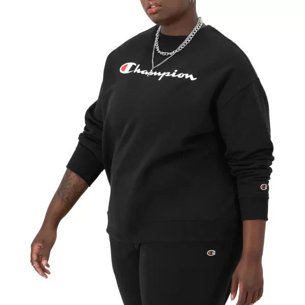 imageChampion Womens Sweatshirt Powerblend Crewneck for Women Script Plus Size AvailableBlack Script