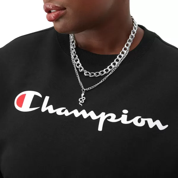 imageChampion Womens Sweatshirt Powerblend Crewneck for Women Script Plus Size AvailableBlack Script