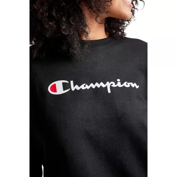 imageChampion Womens Sweatshirt Powerblend Crewneck for Women Script Plus Size AvailableBlack Script