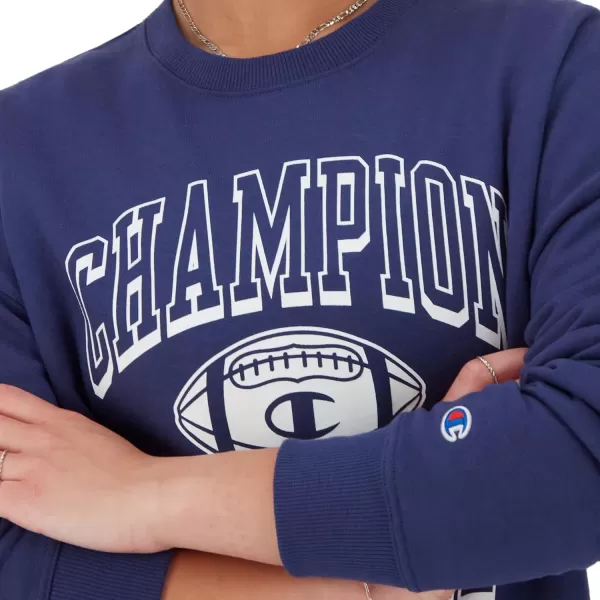 imageChampion Womens Sweatshirt Powerblend Crewneck for Women Script Plus Size AvailableBlown Glass Blue Champion Football