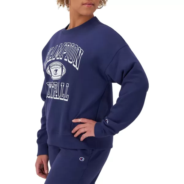 imageChampion Womens Sweatshirt Powerblend Crewneck for Women Script Plus Size AvailableBlown Glass Blue Champion Football