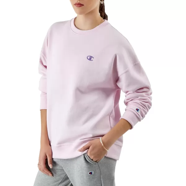 imageChampion Womens Sweatshirt Powerblend Crewneck for Women Script Plus Size AvailableChantilly Pink C Logo