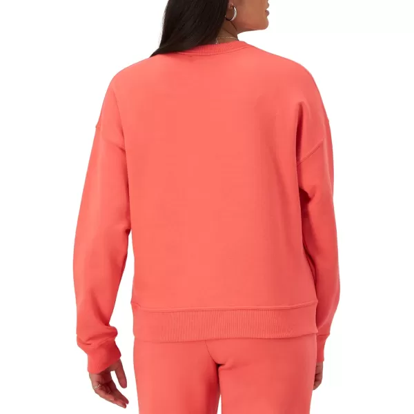 imageChampion Womens Sweatshirt Powerblend Crewneck for Women Script Plus Size AvailableHigh Tide Coral Champion Athletic Club