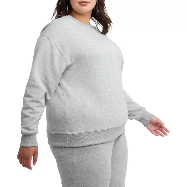 imageChampion Womens Sweatshirt Powerblend Crewneck for Women Script Plus Size AvailableOxford Gray Script