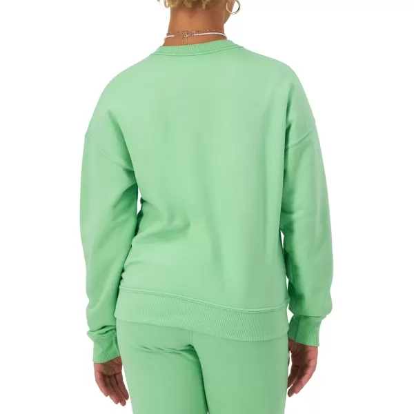 imageChampion Womens Sweatshirt Powerblend Crewneck for Women Script Plus Size AvailableSpring Green Champion Athletic Club