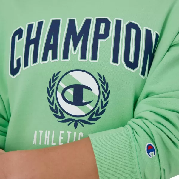 imageChampion Womens Sweatshirt Powerblend Crewneck for Women Script Plus Size AvailableSpring Green Champion Athletic Club