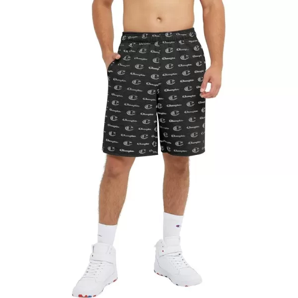 imageChampion Mens 10quot Powerblend Short Retired ColorsBig C Little Script Black