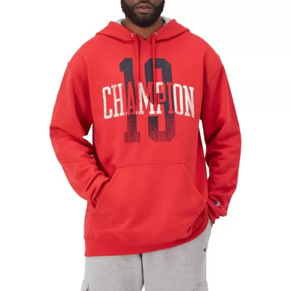 imageChampion Mens Powerblend Fleece Hoodie Champion 19 Reg or Big ampamp TallEclipse Red Champion 19