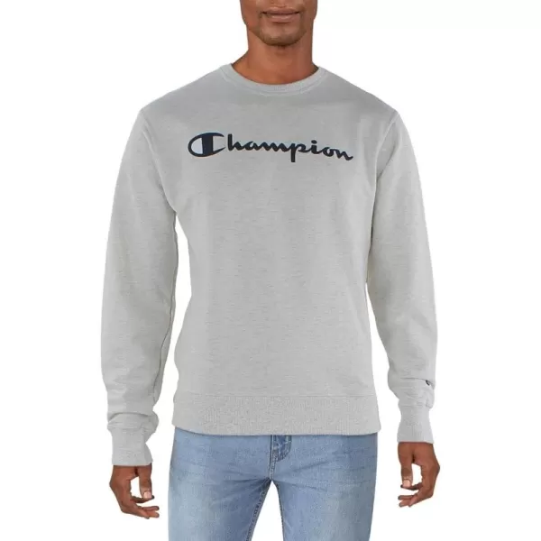 imageChampion Mens Sweatshirt Powerblend Fleece Midweight Crewneck Sweatshirt Reg Or Big ampamp TallOatmeal Heather Script