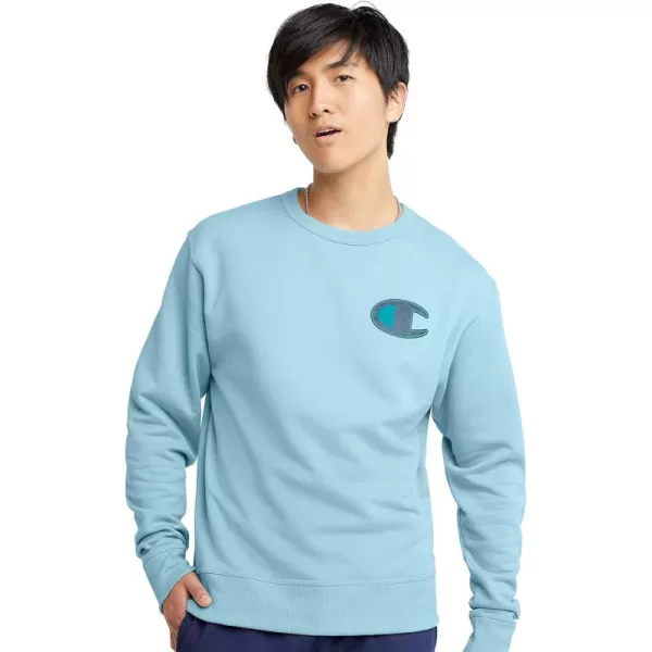 imageChampion Mens Sweatshirt Powerblend Fleece Midweight Crewneck Sweatshirt Reg Or Big ampamp TallOcean Boat Blue Faux Quilt C