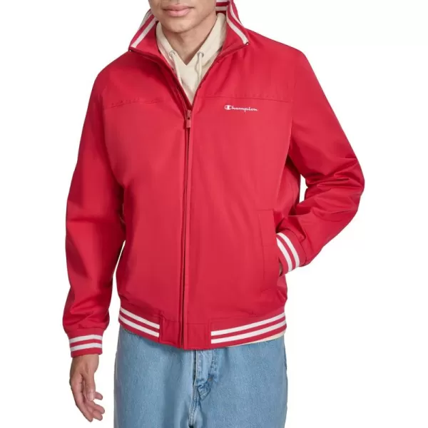 imageChampion Mens Water Resistant Varsity Bomber Jacket with Flex Stand CollarChili Pepper