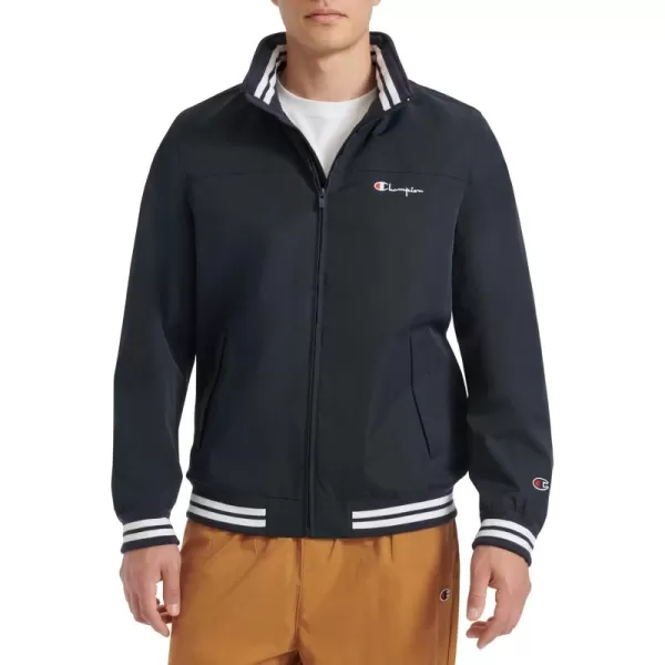 imageChampion Mens Water Resistant Varsity Bomber Jacket with Flex Stand CollarPeacoat
