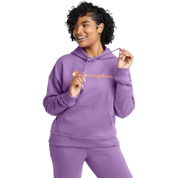 imageChampion Womens Hoodie Powerblend Fleece Hoodie for Women C Logo Plus Size AvailableCreative Mauve Script