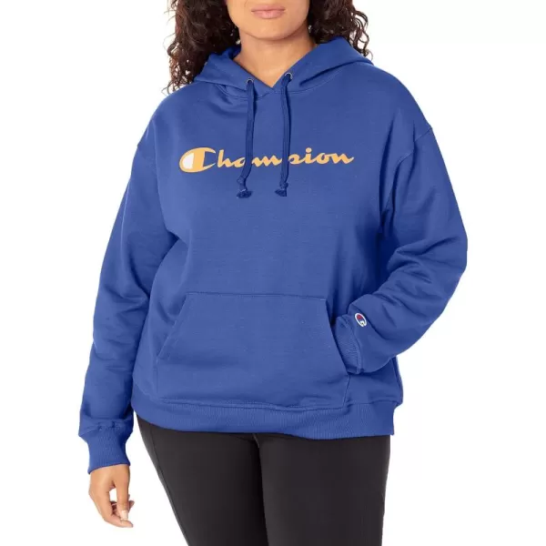 imageChampion Womens Hoodie Powerblend Fleece Hoodie for Women C Logo Plus Size AvailableDeep Dazzling Blue Script