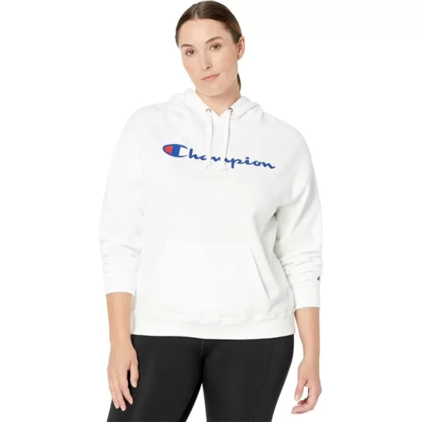 imageChampion Womens Hoodie Powerblend Fleece Hoodie for Women C Logo Plus Size AvailableWhite Script Retired