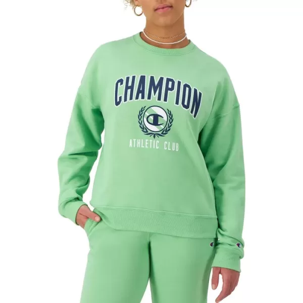 imageChampion Womens Sweatshirt Powerblend Crewneck for Women Script Plus Size AvailableSpring Green Champion Athletic Club