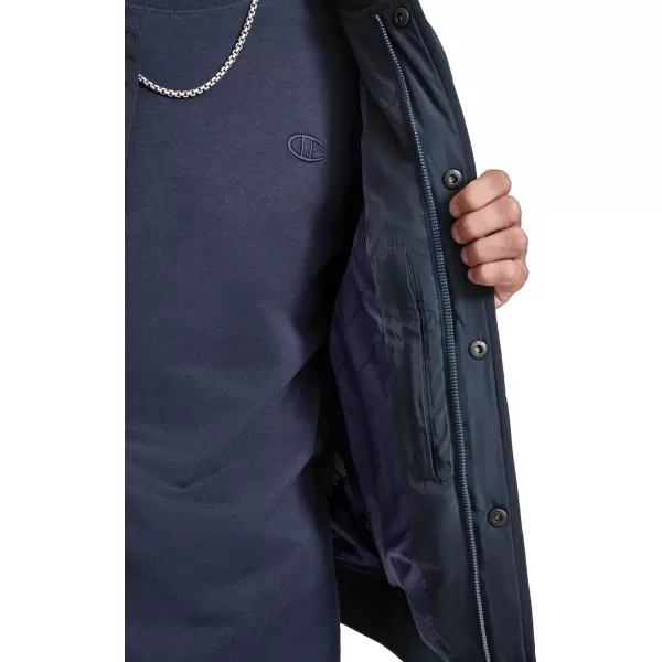 imageChampion Mens Retro Diamond Quilted Bomber Varsity JacketNavyWhite
