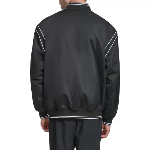 imageChampion Mens Satin Varsity Bomber Jacket with LogoBlack