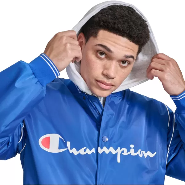 imageChampion Mens Satin Varsity Bomber Jacket with LogoSurf the Web