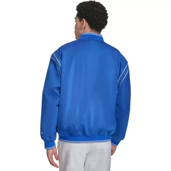 imageChampion Mens Satin Varsity Bomber Jacket with LogoSurf the Web