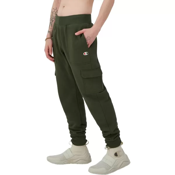 imageChampion Joggers Reverse Weave Fleece Cargo Pants for Men Heavyweight 305quotAcadia Green C Logo