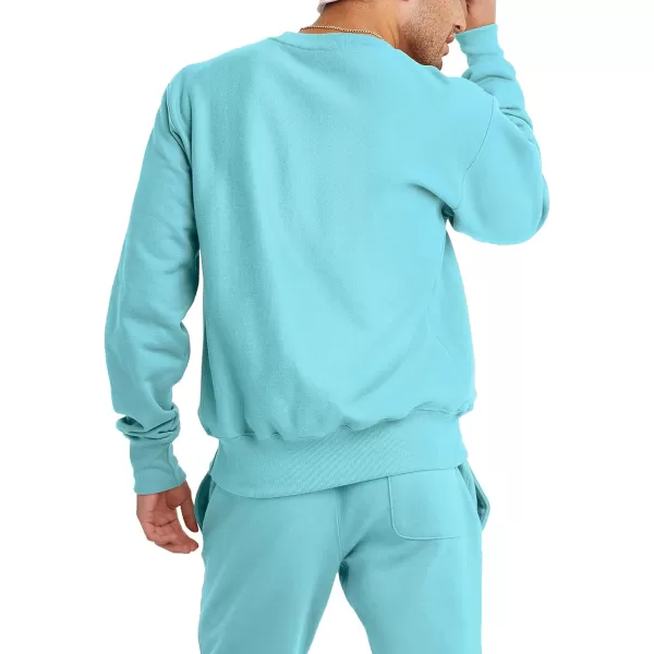 imageChampion Mens Reverse Weave Crew Left Chest CAquarelle Blue Light Left Chest C