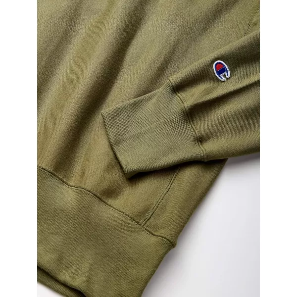 imageChampion Mens Reverse Weave Crew Left Chest CCargo Olive Left Chest C