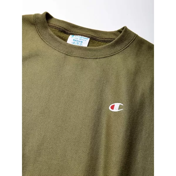 imageChampion Mens Reverse Weave Crew Left Chest CCargo Olive Left Chest C
