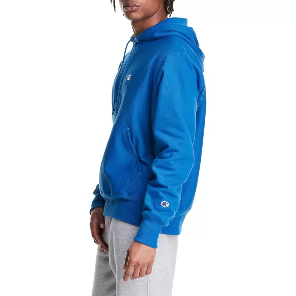 imageChampion Mens Reverse Weave Pullover Left Chest CLiving in Blue Left Chest C