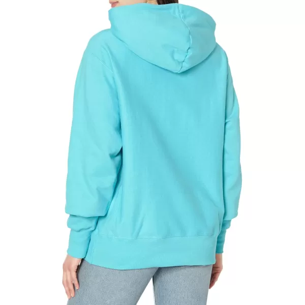 imageChampion WomenS Reverse Weave Oversized Hoodie Retired ColorsLight Sky Blue Left Chest C