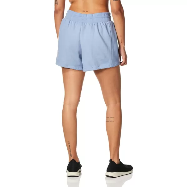 imageChampion WomenS Shorts Reverse Weave Fleece Shorts Comfortable Fleece Shorts For Women 3Wildflower Pale Blue C Patch Logo