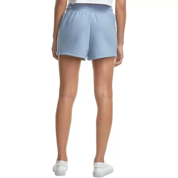 imageChampion WomenS Shorts Reverse Weave Fleece Shorts Comfortable Fleece Shorts For Women 3Wildflower Pale Blue Tonal Applique