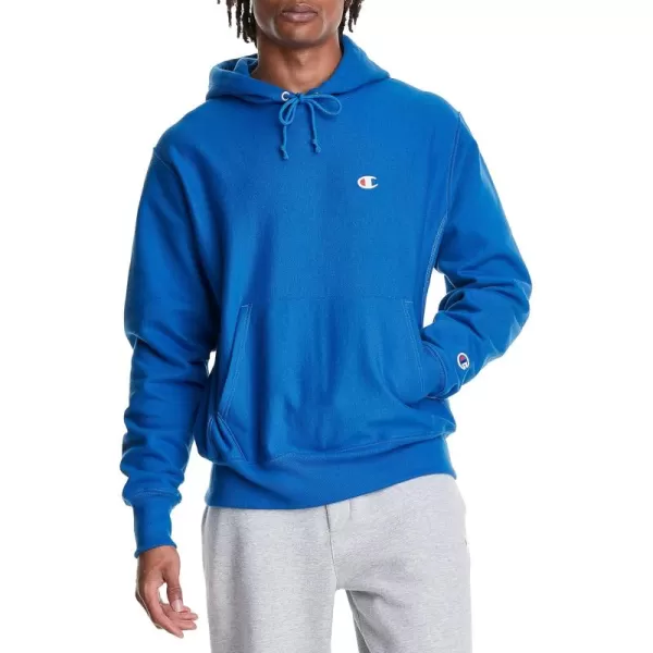 imageChampion Mens Reverse Weave Pullover Left Chest CLiving in Blue Left Chest C