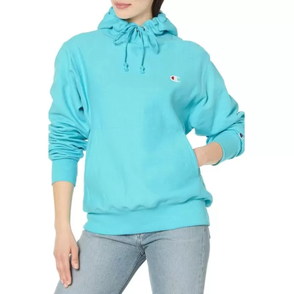 imageChampion WomenS Reverse Weave Oversized Hoodie Retired ColorsLight Sky Blue Left Chest C