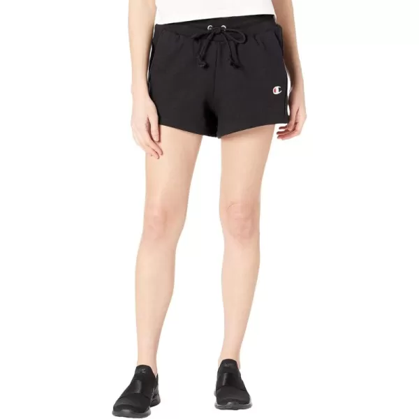 imageChampion WomenS Shorts Reverse Weave Fleece Shorts Comfortable Fleece Shorts For Women 3Black C Patch Logo