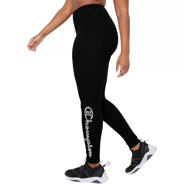 imageChampion WomenS Leggings Authentic Moisture Wicking 78 Leggings For Women 25 Plus Size AvailableBlack Brush Stroke Script