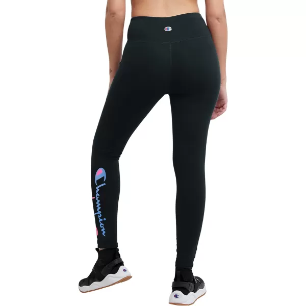 imageChampion WomenS Leggings Authentic Moisture Wicking 78 Leggings For Women 25 Plus Size AvailableBlack Mirrored Script