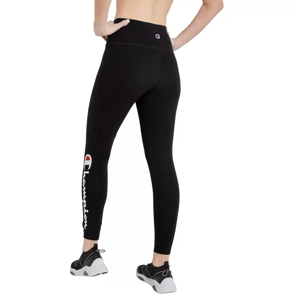 imageChampion WomenS Leggings Authentic Moisture Wicking 78 Leggings For Women 25 Plus Size AvailableBlack Script