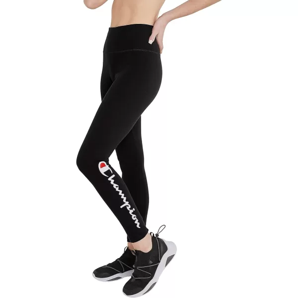 imageChampion WomenS Leggings Authentic Moisture Wicking 78 Leggings For Women 25 Plus Size AvailableBlack Script