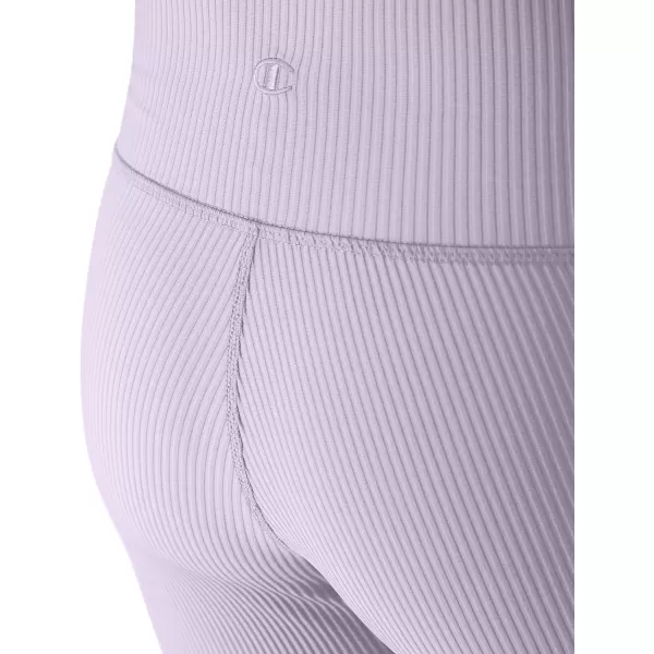 imageChampion Womens Soft Touch Leggings with Pocket 25quot InseamMorning Dew Purple Ribbed Bike Short