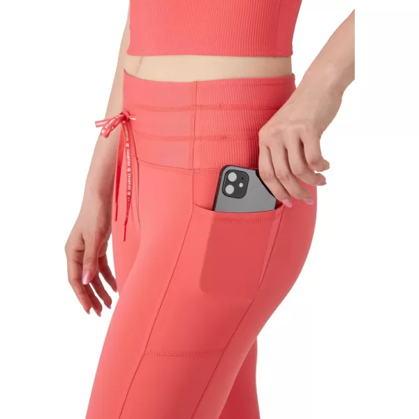imageChampion Womens Soft Touch Moisture Wicking Drawcord 25quot LeggingsHigh Tide Coral