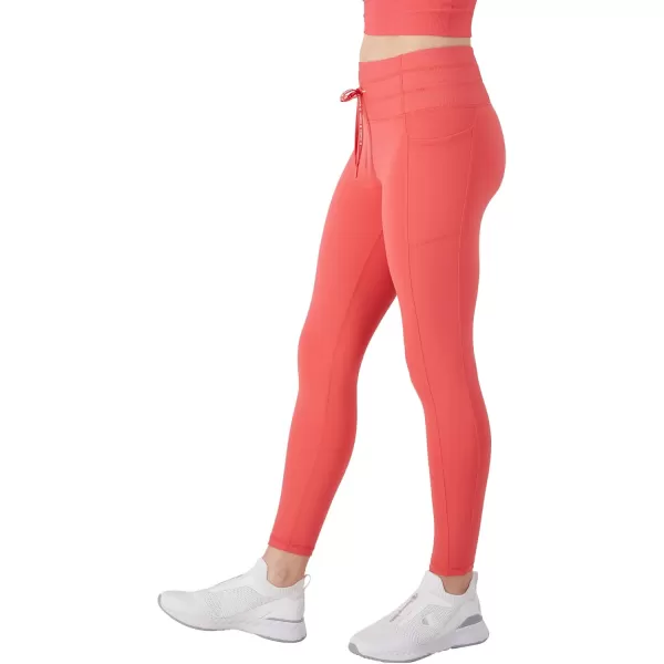 imageChampion Womens Soft Touch Moisture Wicking Drawcord 25quot LeggingsHigh Tide Coral